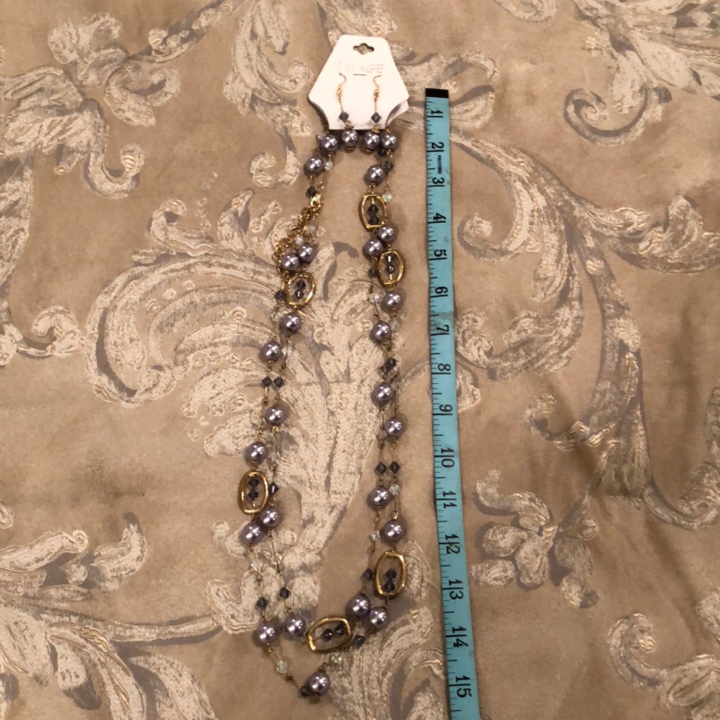 Image Necklace And Earring Set